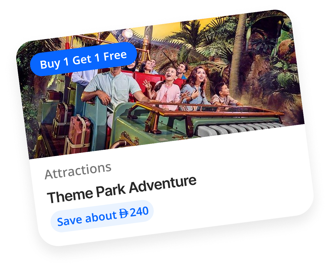 Theme Park Adventure - Attractions, save about AED 240